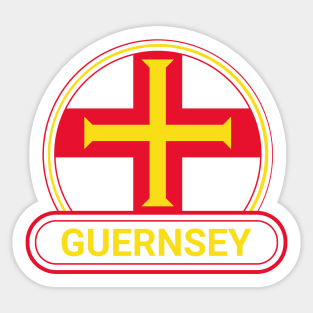 Guernsey Country Badge - Guernsey Flag Sticker